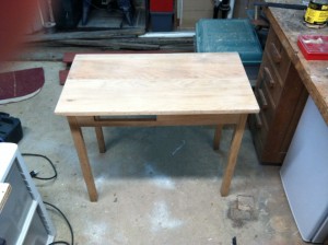 table sanded